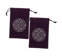 Kisangel 2pcs Soft Velvet Drawstring Tarot Card Storage Bags Portable Pouches with Secure Closure for Tarot Decks Jewelry Cosmetics Items Purple Star Design