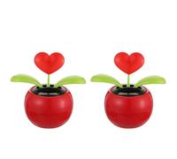 Kisangel 2Pcs Solar Powered Auto Swinging Heart Shape, Car Dashboard Decoration for Home and Office, Solar Dancing Dashboard Ornament for Vehicle Interior