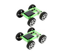 Kisangel 2pcs Solar Powered Car Kit for DIY Electric Motor Building Set Engaging Stem Science Projects Educational Engineering Activity for Boys and Green