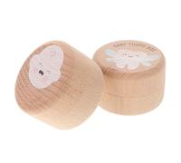 Kisangel 2pcs Solid Wood Tooth Box for Tooth Keepsake Container with Capacity Gender Neutral Design for Boys and Shower Gift