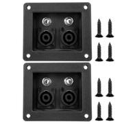 Kisangel 2pcs Speaker Terminals, Speaker Box Terminal Spring Square Cup Loudspeaker Connector Wiring Board with Mounting Screws for Concert Stage Audio Setup