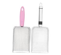 Kisangel 2pcs Stainless Steel Cat Litter Scoop Metal Speed Sifter Small for Easy Cleaning in Litter Box