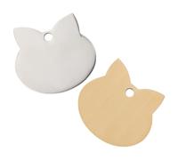 Kisangel 2pcs Stainless Steel Pet Charm Tags with Unique Modelling Design for Cats and Dogs, Safety and Environmental Protection, Creative and Eye-catching Identity Pet Tags for Collar Use