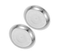 Kisangel 2pcs Stainless Steel Shallow Pet Food Bowls 25.3cm for Cats and Small Dogs, Sturdy Dog Water and Puppy Feeding Dishes for Home and Travel