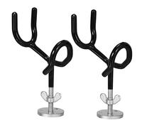 Kisangel 2Pcs Steel Rod Holder with Mounting Base Secure Fishing Pole Rack with Angled Tip Support for Kayak Deck Mount Removable Design for Pan and Drift Fishing Black