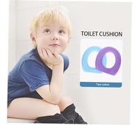 Kisangel 2Pcs Thickened EVA Toilet Seat Cushion Pads Washable Bathroom Toilet Mats in Purple Blue Easy to Clean and Assemble Comfortable for Use