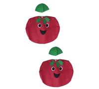 Kisangel 2pcs Tomato Costume with Hat Red Fruit Vegetable Dress Up Outfit for Boys and Stiff Fabric Performance Clothes for Halloween School Plays Cosplay and Themed Parties Fits