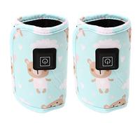 Kisangel 2pcs USB Newborn Bottle Warmer Portable Boy Girl Feeding Bottle Heater Heat Preservation Design Convenient for Parents The Go Fits Practical Heating Cover Bear