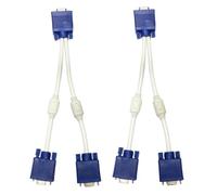 Kisangel 2PCS Vga Male to Dual Female Video Adapter Cable to Splitter for Dual Monitor Screen Mirroring with Copper Wire Transmission