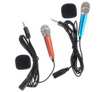 Kisangel 2pcs Voice Recording Microphone Miniature Microphone for Phone Tablet Portable Singing Mic Usb No External Power Needed