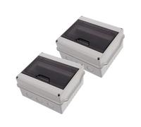 Kisangel 2pcs Way Outdoor Electrical Distribution Box for Charging Stations with Transparent Window and Din Weatherproof Junction Enclosure for Residential and Commercial Use