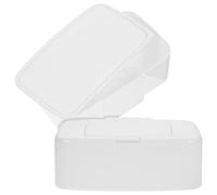 Kisangel 2pcs Wipes Dispenser Wet Tissue Box Compact Size Design Pp Plastic Refillable No Strange Smell Lightweight Stylish Paper Case for Outdoor Use and Stroller