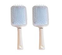 Kisangel 2pcs Women's Hair Brush Plastic Paddle Hairbrushes for Detangling and Hair Styling Use with Cushion Pad Design Creative Blue Head Massage Brush