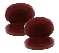 Kisangel 2pcs Wooden Finger Castanets Round Orff Percussion Instruments for Smooth Surface Wood Musical Castanet Clappers for Early Learning and Rhythm Practice