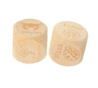 Kisangel 2pcs Wooden Food Decision Dice Fun Game Props for Mealtime Choices for Family Gatherings and Parties No Batteries Needed Relaxing Dinner Decision Maker