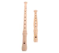 Kisangel 2pcs Wooden Soprano Recorder German Fingering Musical Instrument for Beginners Adults School Practice Lightweight Portable Student Flute
