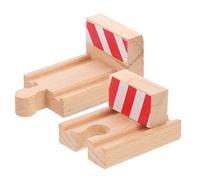 Kisangel 2pcs Wooden Train Track Accessories Expansion Stop Tracks for DIY Railway Natural Wood Material Safe and Sturdy Construction Enhances Hand Eye Coordination and Fine Motor Skills