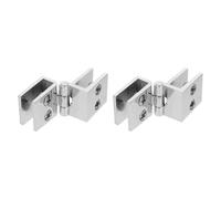 Kisangel 2pcs Zinc Alloy Glass Cabinet Door Hinge Non-Perforated Practical Glass Door Hinge for Display Cake Cabinets Wear-Resistant Buffering Hardware Accessory