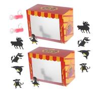 Kisangel 2set Educational Boys and Activities Diy Puppet Play Kit Shadow Puppets Theater for Creative Learning Random Color