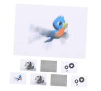 Kisangel 2Set Lenticular Animation Lenticular Lens Early Education for Creative Science Experiment Cards with Visual Illusion Stripes Safe Multipurpose Kit for Home and Classroom