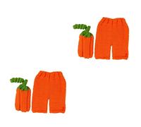 Kisangel 2sets Handmade Crochet Newborn Photography Costume for Three-four Months Outfits for Halloween Cosplay and Studio Sessions