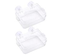 Kisangel 2sets Water Feeder for Reptiles Lizard Dish Pet Feeding Box Solid Nonporous Material 2pcs*2