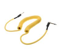Kisangel 3.0 Meter Spring Coiled Guitar Patch Cable for Effect Pedal Board and Electric Guitar, Yellow Copper Audio Instrument Cable Stable Signal Transmission and Protection for Noisy