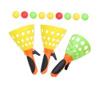 Kisangel 3 Pairs Launch Throw Catch Ball Set for Adults Handle Catch Game Enhances Flexibility and Fun Outdoor Toss Family Leisure Activity Random Color