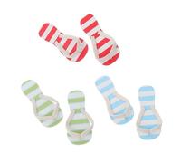 Kisangel 3 Pairs Miniature Slipper Props Micro Landscape Summer Slippers for Dollhouse Decoration Blue White Red White Green Mini House Ornament and Accessory