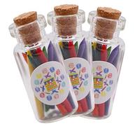 Kisangel 3 Set Mini Bottled Crayons for Dollhouse Miniature House Decoration Lifelike Colored Crayon Model Landscape Layout Prop for Creative Scene Design and Photo Props