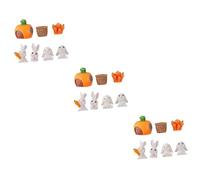 Kisangel 3 Sets Miniature Rabbit Figurine Set Cake Toppers Garden Decor Adorable Bunny Decorations for Cakes Doll Houses and Easter Celebrations