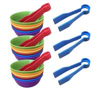 Kisangel 3 Sets Sorting Bowls Learning Color Sorting Games Sensory Color Classification Tweezer