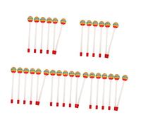 Kisangel 30 pcs Rainbow Head Drumsticks for Childrens Musical Lollipop Style Plastic Mallets Suitable for Beginners and Young Drummers Stage Performance Hand Percussion