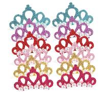 Kisangel 30Pcs Crown Shaped Dog Hair Clips Cute Pet Accessories Durable Lightweight Tiaras for Dogs for Grooming Special Occasions Includes Colors Yellow Lake Blue Pink Red Purple