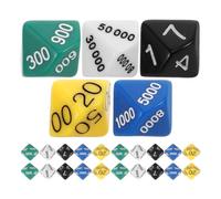 Kisangel 30pcs Plastic Number Dice for Board Game Accessories with Multi-sided Design and Fine Craftsmanship, for Education and Parties to Enhance Game Enjoyment Random Color