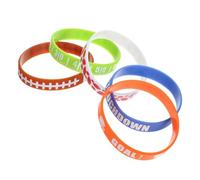 Kisangel 30pcs Rugby Themed Silicone Wristbands Soft Sports Bracelets for Fans Team Spirit Gifts Comfortable Reusable Wristbands for Birthday Party Christmas