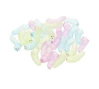Kisangel 30pcs Worm Toy Resin Mini Figurine Unique Lovely Glow in The Dark Micro Worm Statue for Bonsai Decoration and Miniature Scene