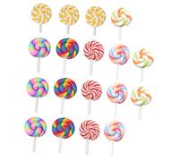 Kisangel 35pcs Colorful Polymer Clay Lollipop Props Miniature Food Decorations for DIY Crafts House Scenes and Candy-themed Decorative Accents