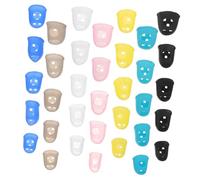Kisangel 35pcs Guitar Finger Protector Silicone Finger Sleeves for Guitar Players Soft Gel Fingertip Caps for Blisters Prevention