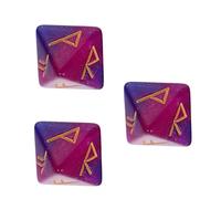 Kisangel 3pcs Acrylic Polyhedral Rune Dices Retro Creative Desktop Game Dice Set Reusable Easy to Carry for Party Decoration