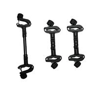 Kisangel 3pcs Adjustable Dual Stroller Pram Connector for Baby Cart and Stroller, Black Iron and Plastic Material, Supports Long Term Use, for Outdoor Family with Two Boys and Girls
