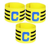 Kisangel 3pcs Adjustable Elastic Football Captain Armbands for Soccer Team Leadership Unisex Sports Arm Bands Stretchable for Training Matches
