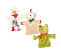 Kisangel 3pcs Animal Hand Puppet for Interactive Cartoon for Plush Puppets Duck Monkey Frog for Storytelling and Preschool Activities