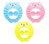 Kisangel 3pcs Bathing Caps Adjustable Cartoon Mouse Ear Protector Shower Hat Lightweight for Boys and Pink Yellow Blue