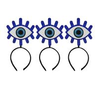 Kisangel 3pcs Blue Evil Eye Hairband Stylish Cartoon Costume Headwear for Women Halloween Party Cosplay Accessories Lightweight Comfortable Fit