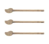 Kisangel 3pcs Brass Barrel Bolt Lock Set Vintage Chinese Style Door Pin Latch 8.9cm Bronze Tone for Cabinet Wardrobe Hardware