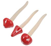 Kisangel 3Pcs Ceramic Mushroom Statue with Red Spotted Gradient for Garden Lawn Patio Outdoor Decoration Handcrafted Mushroom Ornaments for Home Scene Layout