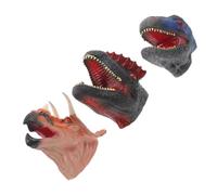 Kisangel 3Pcs Dinosaur Hand Puppet Realistic Soft Rubber Interactive Storytelling for Triceratops Allosaurus Velociraptor for Storytelling Activities