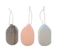 Kisangel 3pcs Exfoliating Shower Sponge - Plaid Pattern Body Scrubber - Bath Cloth for Japanese Spa Korean Sauna Bathing Accessories Women Facial Makeup Remover