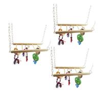 Kisangel 3pcs Hamster Swing Bridge for Boredom Breaker Parrot Toy Ladder for Gerbil Rat Mouse Small Pet Random Color